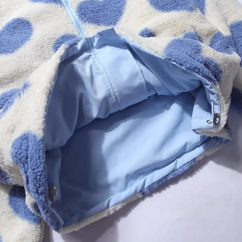 Katharina | Giacca Reversibile Morbida a Cuori