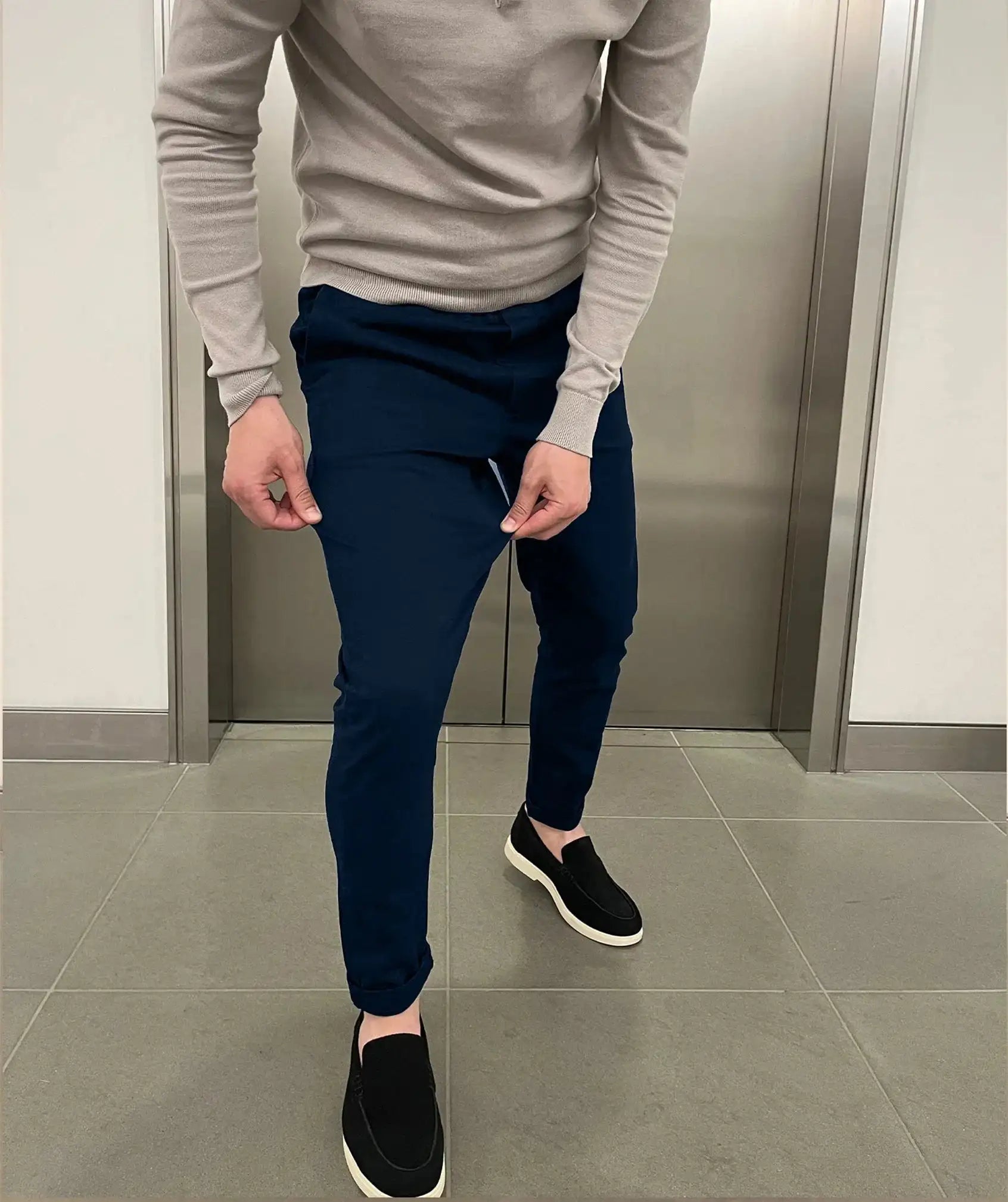 Jerez | Pantaloni chino elasticizzati slim di lusso