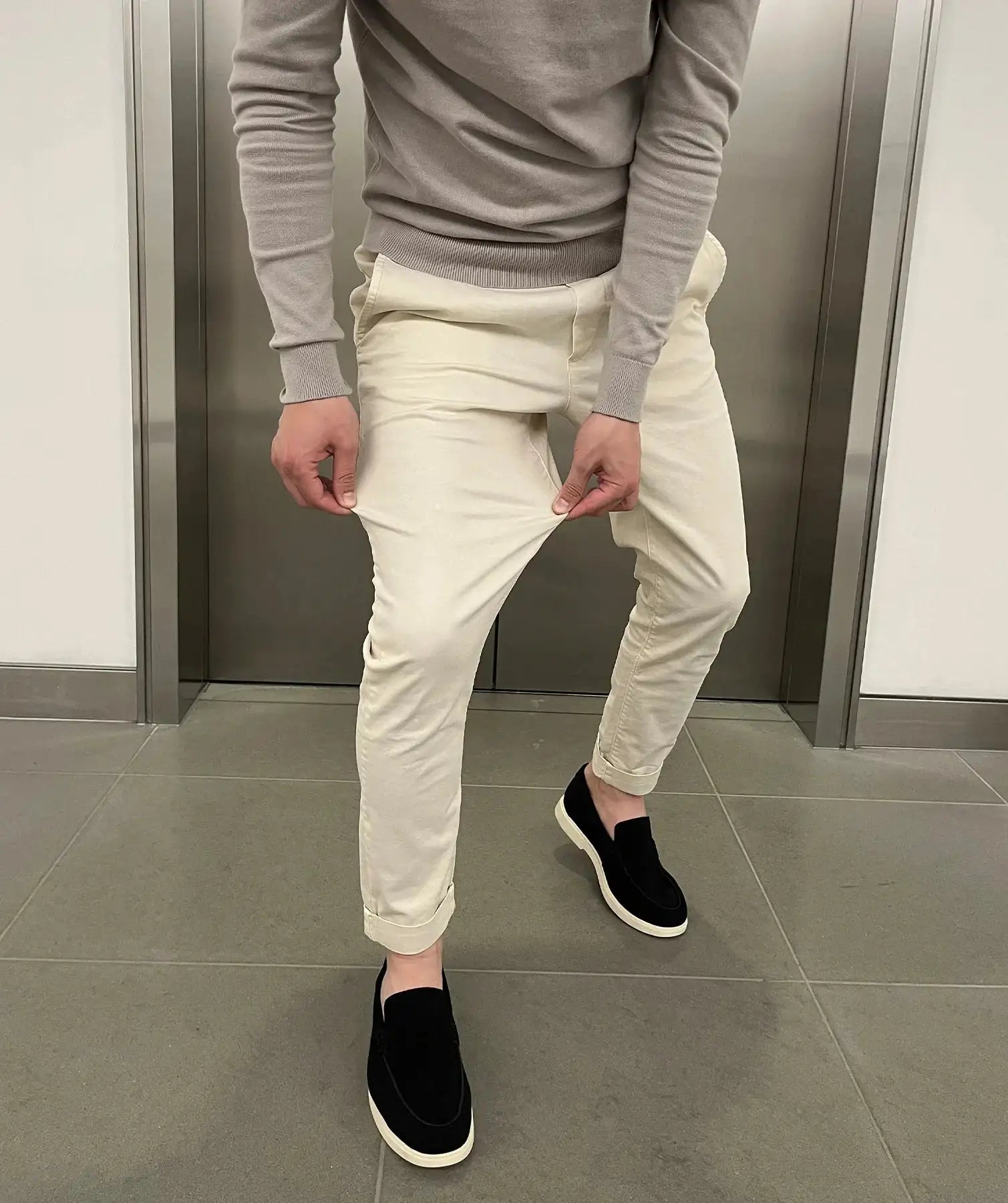 Jerez | Pantaloni chino elasticizzati slim di lusso