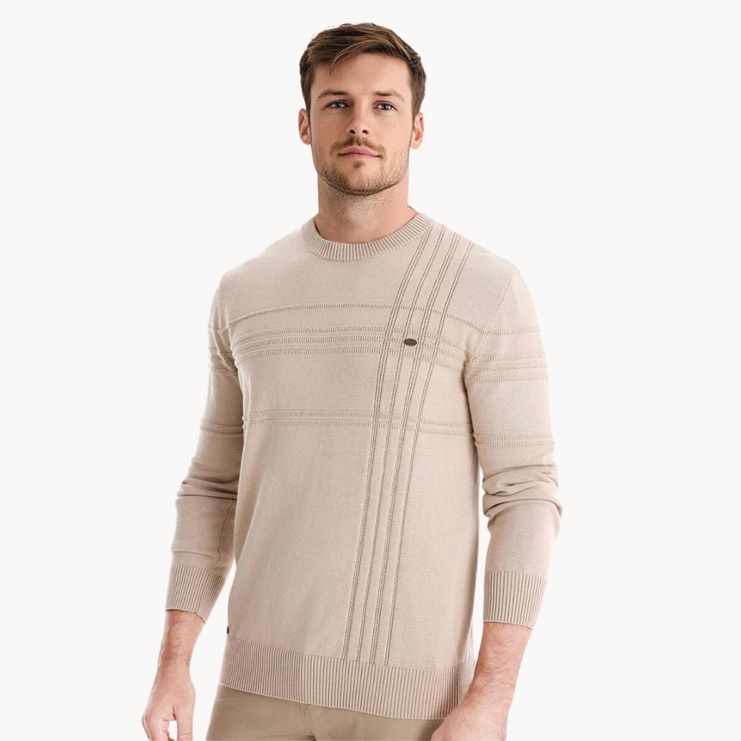 MAGLIONE ELEGANTE PER UOMO CON DESIGN A QUADRI