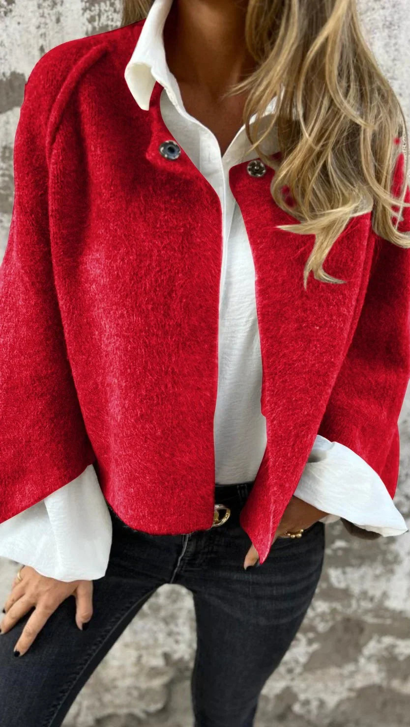 Celeste | Cappotto in Lana con Collo Rotondo