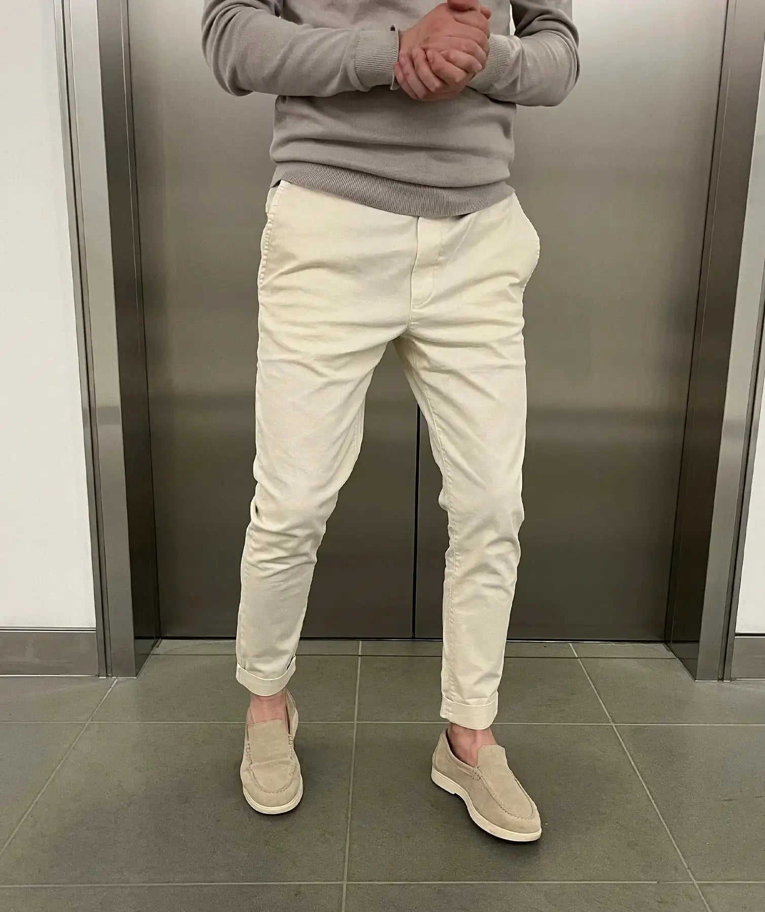 Jerez | Pantaloni chino elasticizzati slim di lusso